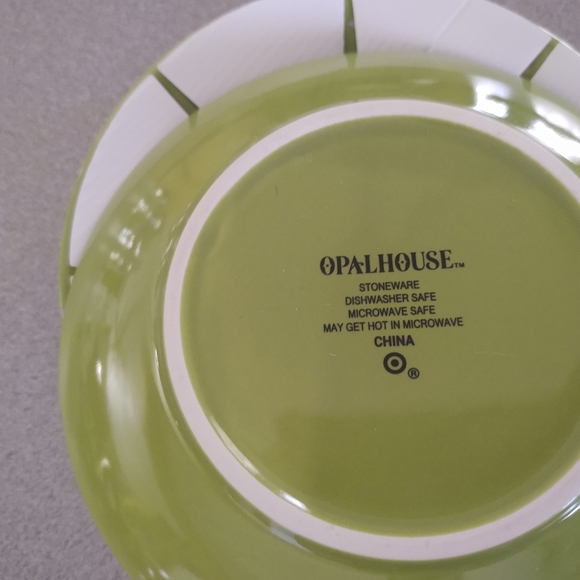 Set Of 3 OpalHouse round green confetti print stoneware appetizer plates New - Picture 4 of 4